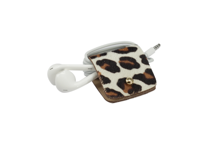 HeadPhone holder Caramel-Spotty cavallino leather made in Italy