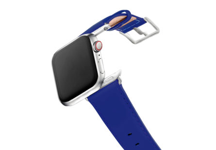 Blueberry-AW-fluo-blue-nappa-band-with-stainless-steel-case-on-air