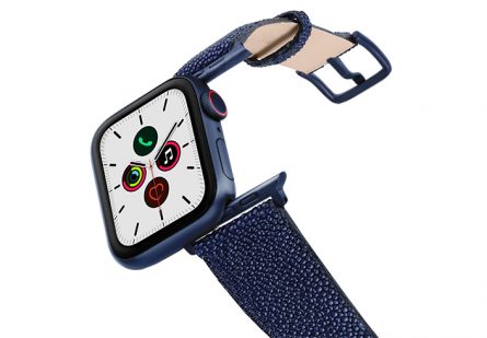 Royal-Blue-AW-galuchat-stingrey-leather-band-on-air-space-blue-adapters