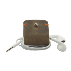Headphone holder Dried-Herb-Up vintage nappa leather made in Italy
