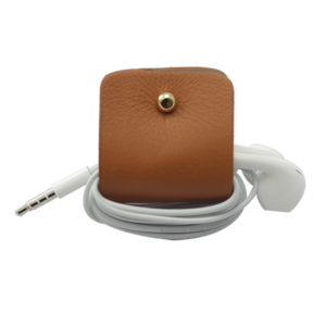 Headphone holder Light-Brown-Up nappa leather made in Italy