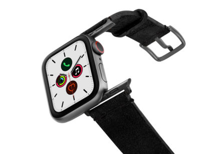 Forest-Black-Apple-Watch-heritage-leather-band-on-air-space-grey-adapters