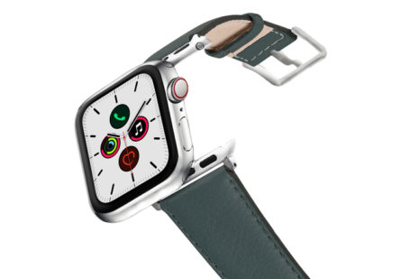 Denim-AW-nappa-leather-band-stainless-steel-case-on-air