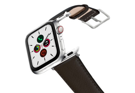 Slate-Brown-AW-nappa-leather-band-stainless-steel-case-on-air