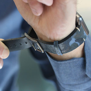Blue Combact Apple watch camouflage