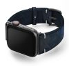 Blue-Combact-Apple-watch-camouflage-leather-band-with-case-on-left
