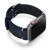 Blue-Combact-Apple-watch-camouflage-leather-band-with-case-on-right