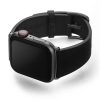 Cassel-Apple-watch-genuine-black-leather-band-with-case-on-left