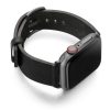 Cassel-Apple-watch-genuine-black-leather-band-with-case-on-right