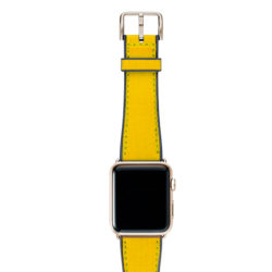 CAOUTCHOUC_yellow-BAND-WITH-stainless-gold-adaptors