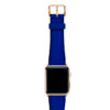 Deep-Ocean-Apple-watch-blue-natural-rubber-strap-with-GOLD-SERIES-3-case