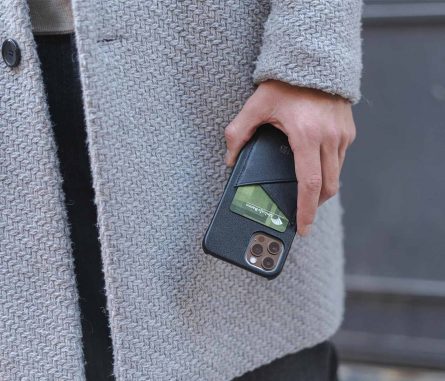 Carbon-Core_iphone-12-pro-leather-case-with-an-elegant-outfit