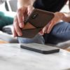 Cigar-Iphone-dark-brown-leather-case-on-a-wrireless-charger-bs