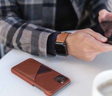 Barrel-and-Tawny-Apple-light-brown-leather-accessories-close-to-a-tablet-Mac-pro