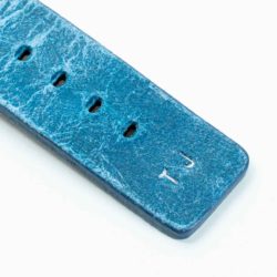 Breathe-Apple-watch-blue-calf-leather-band-with-30-holes-with-focus-on-monogram