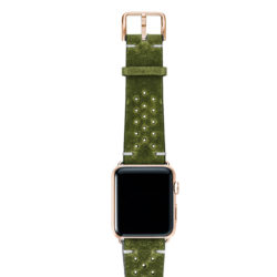 Hope-AW-green-calf-leather-band-with-holes-with-case-gold-series3