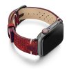 Promise-AW-red-calf-leather-band-with-holes-and-case-on-right
