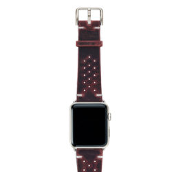 Promise-AW-red-calf-leather-band-with-holes-and-case-stainless
