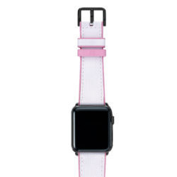 Pink Sand AW white rubber band on top of stainless black case