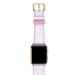 Pink Sand AW white rubber band on top of steel gold case