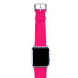 Iced-Watermelon-AW-pink-fluo-nappa-band-with-case-alumnium-silver