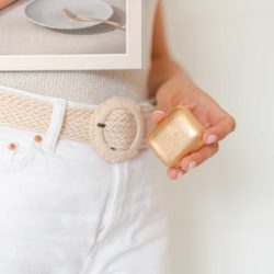 Topaz-Airpods-gold-leather-case-for-her-with-a-magazine-bs