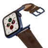 Deep-Foosil-AW-ancient-brown-leather-band-with-blue-adapters