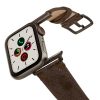 Deep-Foosil-AW-ancient-brown-leather-band-with-case-on-air