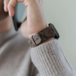 Deep-Fossil-AW-brown-ancient-leather-band-with-monogram-for-him