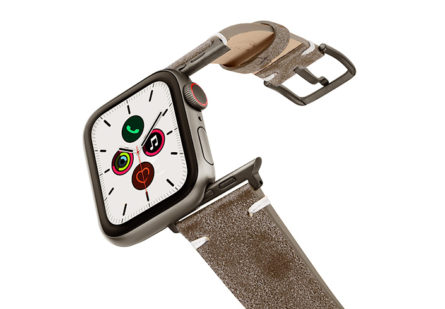 Muted-Stone-AW-grey-ancient-leather-band-on-air-with-space-grey-adapters