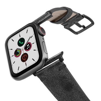 Petrified-AW-ancient-leather-band-with-space-grey-on-air