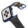 Petrified-AW-ancient-leather-band-with-space-grey-with-blue-adapters