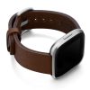 Burnt-Fitbit-brown-full-grain-leather-band-with-case-on-right