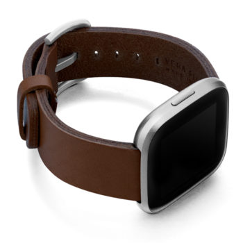 Burnt-Fitbit-brown-full-grain-leather-band-with-case-on-right
