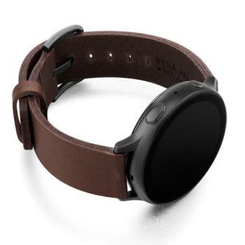 Burnt-Galaxy-watch-deep-brown-full-grain-leather-band-with-case-on-right