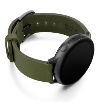 Deep-Leaf-Galaxy-watch-active-green-full-grain-leather-band-with-right-case