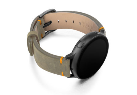 Dried-herb-Galaxy-Watch-calf-Leather-band-with-case-on-right