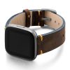 Old-Brown-Fitbit-Watch-calf-Leather-band-with-case-on-left
