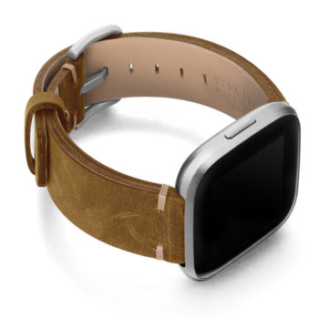 Smoked-walnut-Fitbit-vintage-leather-band-with-case-on-right