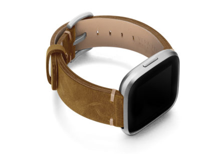 Smoked-walnut-Fitbit-vintage-leather-band-with-case-on-right