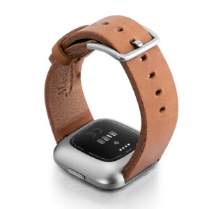 Tawny-Fitbit-Watch-brown-full-grain-leather-band-with-back-case