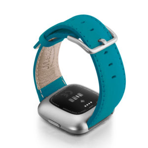 Turquoise-Fitbit-nappa-leather-band-with-back-case