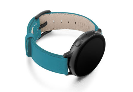 Turquoise-Galaxy-watch-active-nappa-band-with-right-case