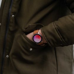 galaxy-watch-active-goldstone-on-wrist-for-her-with-a-coat
