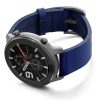 Amazfit-GTR-blue-england-clay-leather-band-with-display-on-left