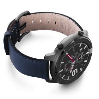 Amazfit-GTR-mediterranean-blue-nappa-leather-band-with-displey-on-right