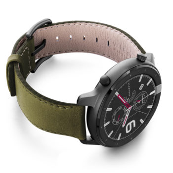 Amazfit-GTR-musk-green-nappa-leather-band-with-display-on-right