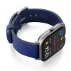 Amazfit-GTS-blue-england-clay-leather-band-with-display-on-right