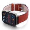 Amazfit-GTS-coral-nappa-leather-band-with-display-on-left
