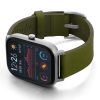 Amazfit-GTS-deep-leaf-clay-leather-band-with-displey-on-left